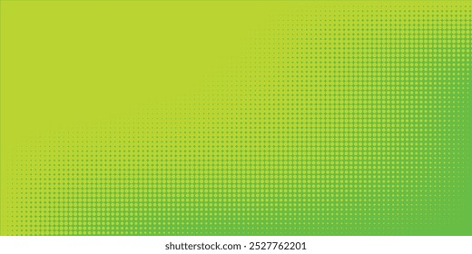 Pontos de meio-tom verde cor padrão textura gradiente com tecnologia digital fundo. Pontos pop art quadrinhos com design gráfico da natureza.