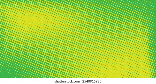 Dots halftone green color pattern gradient texture with technology digital background comic art