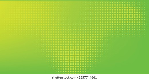 Dots halftone green color pattern gradient texture with technology digital background. Dots pop art comics with nature graphic design.