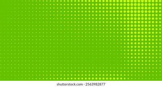 Dots halftone green color pattern gradient texture with technology digital background. Dots pop art comics with nature graphic design