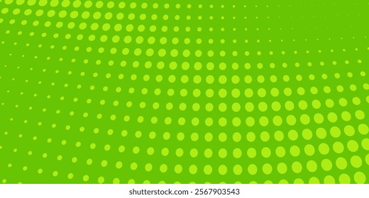 Dots halftone green color pattern gradient texture with technology digital background. Dots pop art comics with nature graphic design.