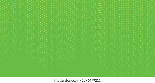 Dots halftone green color pattern gradient texture with technology digital background. Dots pop art comics with nature