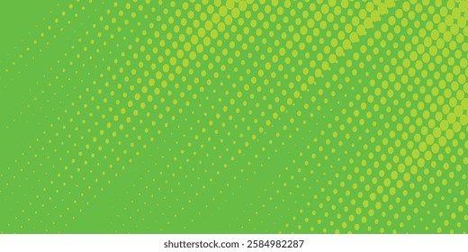 Dots halftone green color pattern gradient texture with technology digital background. Dots pop art comics with nature