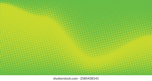 Dots halftone green color pattern gradient texture with technology digital background. Dots pop art comics with nature graphic design