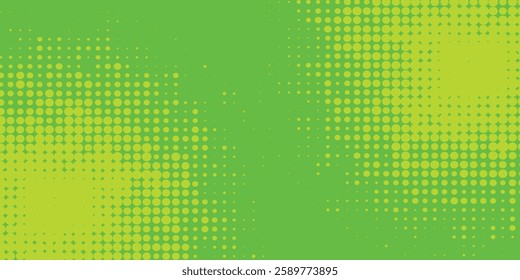 Dots halftone green color pattern gradient texture with technology digital background. Dots pop art 