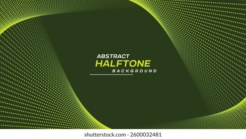 Dots halftone green color pattern gradient texture with technology digital background. Dots pop art comics with nature graphic design. Retro pop art background yellow dot halftone