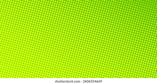 Dots halftone green color pattern gradient texture with technology digital background. Dots pop art comics with nature graphic design