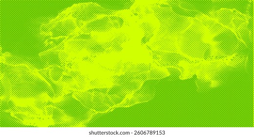 Dots halftone green color pattern gradient texture with technology digital background. Dots pop art comics with nature graphic design.