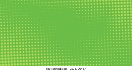 Dots halftone green color pattern gradient texture with technology digital background. Dots pop art comics with nature graphic design.