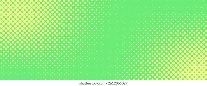 Dots halftone green color pattern gradient background. Comic cartoon abstract texture. Fun abstract pop art pattern. Retro gradient