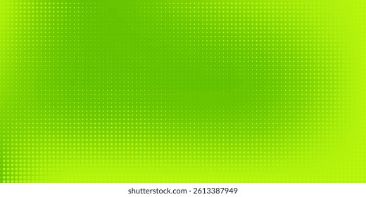 Dots halftone green color pattern gradient texture with technology digital background. Dots pop art comics with nature graphic design.