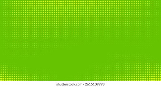 Dots halftone green color pattern gradient texture with technology digital background. Dots pop art comics with nature graphic design.