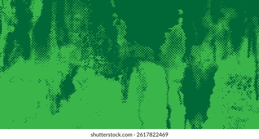 Dots halftone green color pattern gradient texture with technology digital background. Dots pop art comics with nature graphic design.