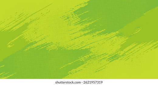 Dots halftone green color pattern gradient texture with technology digital background. Dots pop art comics with nature graphic design