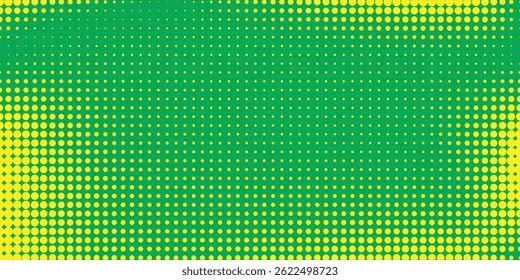 Pontos de meio-tom verde cor padrão textura gradiente com tecnologia digital fundo. Pontos pop art quadrinhos com design gráfico da natureza.