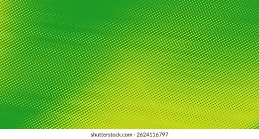 Textura de gradiente de patrón de color verde semitono de puntos con tecnología de fondo digital. Cómics de arte pop de puntos con Diseño gráfico de naturaleza.