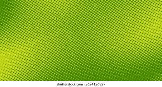 Textura de gradiente de patrón de color verde semitono de puntos con tecnología de fondo digital. Cómics de arte pop de puntos con Diseño gráfico de naturaleza.