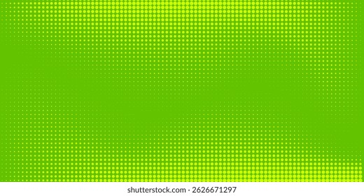 Textura de gradiente de patrón de color verde semitono de puntos con tecnología de fondo digital. Cómics de arte pop de puntos con Diseño gráfico de naturaleza.