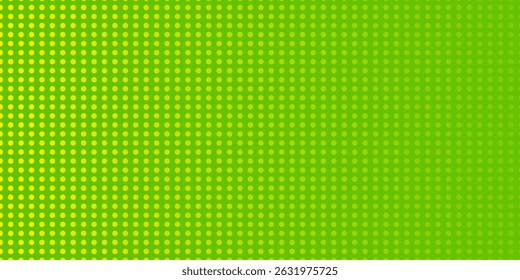 Textura de gradiente de patrón de color verde semitono de puntos con tecnología de fondo digital. Cómics del arte pop de los puntos con la naturaleza gráfica moderna