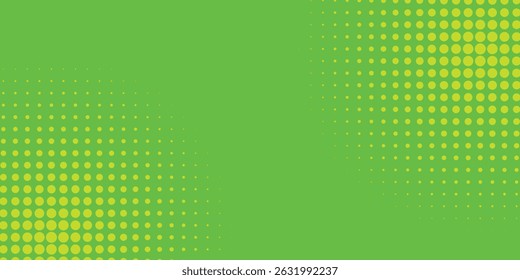Textura de gradiente de patrón de color verde semitono de puntos con tecnología de fondo digital. Puntos de arte pop comics modernos