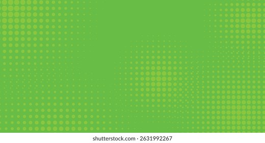 Dots halftone green color pattern gradient texture with technology digital background. Dots pop art comics  modern