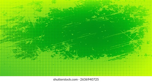 Dots halftone green color pattern gradient texture with technology digital background. Dots pop art comics with nature graphic design
