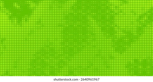 Dots halftone green color pattern gradient texture with technology digital background. Dots pop art comics with nature graphic design.