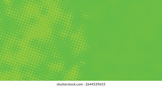 Dots halftone green color pattern gradient texture with technology digital background. Dots pop art comics with nature graphic design modern arts