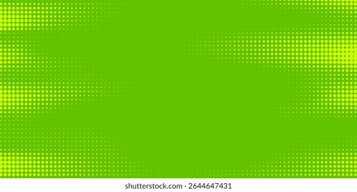 Textura de gradiente de patrón de color verde semitono de puntos con tecnología de fondo digital. Cómics de arte pop de puntos con Diseño gráfico de naturaleza.