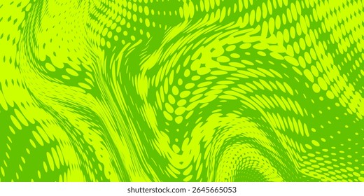 Dots halftone green color pattern gradient texture with technology digital background. Dots pop art comics with nature graphic design.