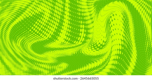 Dots halftone green color pattern gradient texture with technology digital background. Dots pop art comics with nature graphic design.