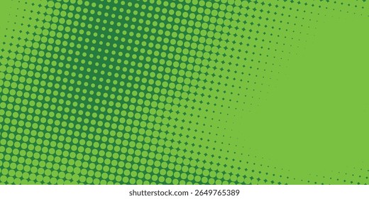 Dots Halbton grüne Farbe Muster Farbverlauf Textur mit Technologie digitalen Hintergrund. Punkte Pop-Art-Comics mit sommerlichem Hintergrund.