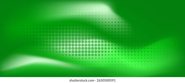 Dots halftone green color pattern gradient texture with technology digital background. Dots pop art comics with nature graphic design.