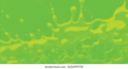 Dots halftone green color pattern gradient texture with technology digital background. Dots pop art comics with nature graphic design.	