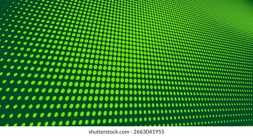 Textura de gradiente de patrón de color verde semitono de puntos con tecnología de fondo digital. Cómics de arte pop de puntos con Diseño gráfico de naturaleza.