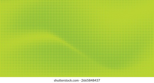 Textura de gradiente de patrón de color verde semitono de puntos con tecnología de fondo digital. Cómics de arte pop de puntos con Diseño gráfico de naturaleza EPS 10