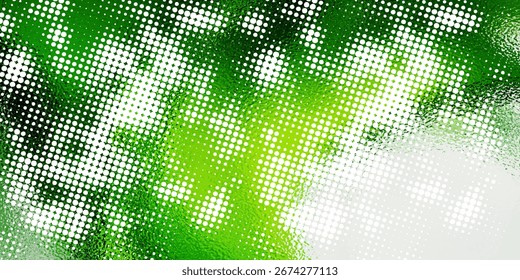 Textura de gradiente de patrón de color verde semitono de puntos con tecnología de fondo digital. Puntos cómics de arte pop con la naturaleza