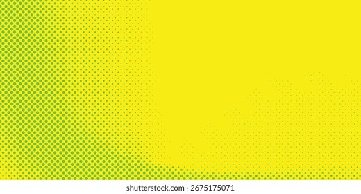 Textura de gradiente de patrón de color verde semitono de puntos con tecnología de fondo digital. Cómics de arte pop con Diseño gráfico de la naturaleza