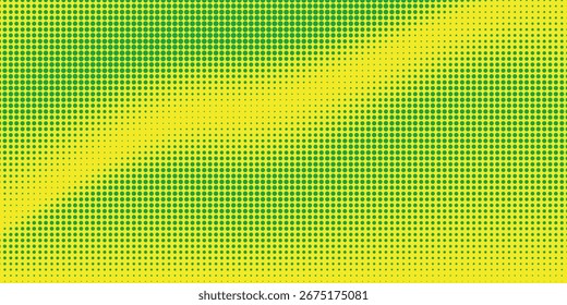 Textura de gradiente de patrón de color verde semitono de puntos con tecnología de fondo digital. Cómics de arte pop con Diseño gráfico de la naturaleza