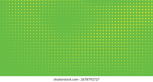 Textura de gradiente de patrón de color verde semitono de puntos con tecnología de fondo digital. Cómics de arte pop de puntos con fondo moderno de Diseño gráfico de naturaleza