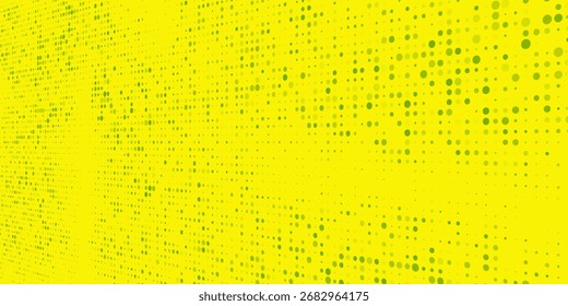 Dots halftone green color pattern gradient texture with technology digital background. Dots pop art comics with nature graphic design