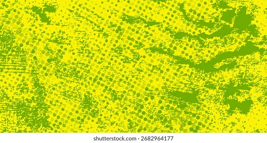 Dots halftone green color pattern gradient texture with technology digital background. Dots pop art comics with nature graphic design