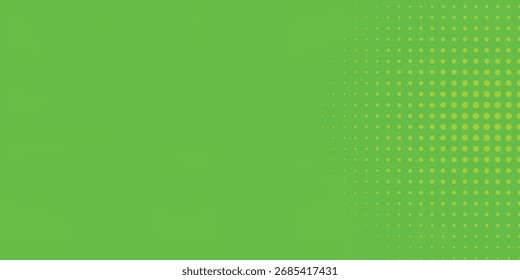 Pontos de meio-tom verde cor padrão textura gradiente com tecnologia digital fundo. Pontos pop art quadrinhos com natureza design gráfico moderno Vetor 
