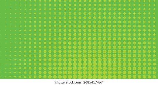 Dots halftone green color pattern gradient texture with technology digital background. Dots pop art comics with nature graphic design modern Vector 