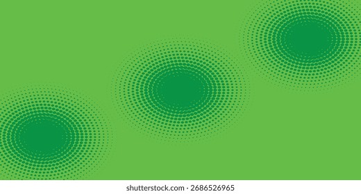Pontos de meio-tom verde cor padrão textura gradiente com tecnologia digital fundo. Pontos pop art quadrinhos com natureza design gráfico moderno Vetor 