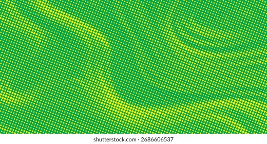 Textura de gradiente de patrón de color verde semitono de puntos con tecnología de fondo digital. Puntos de arte pop comics modernos