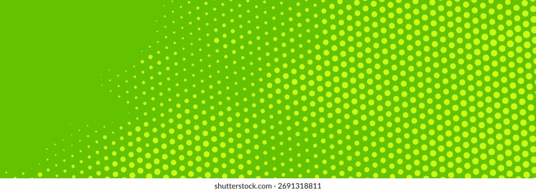 Dots halftone green color pattern gradient texture with technology digital background. Dots pop art comics with nature graphic design.