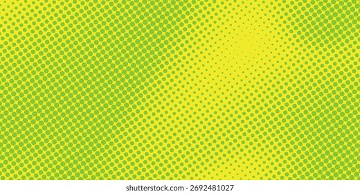 Textura de gradiente de patrón de color verde semitono de puntos con tecnología de fondo digital. Cómics de arte pop con Diseño gráfico de la naturaleza