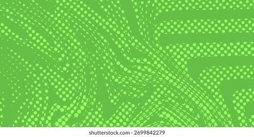 Pontos de meio-tom verde cor padrão textura gradiente com tecnologia digital fundo. Pontos pop art quadrinhos com design gráfico natureza. moderno