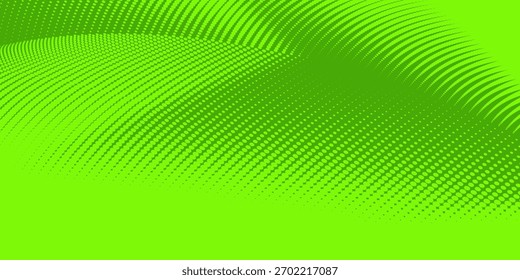 Textura de gradiente de patrón de color verde semitono de puntos con tecnología de fondo digital. Cómics de arte pop de puntos con Diseño gráfico de naturaleza.